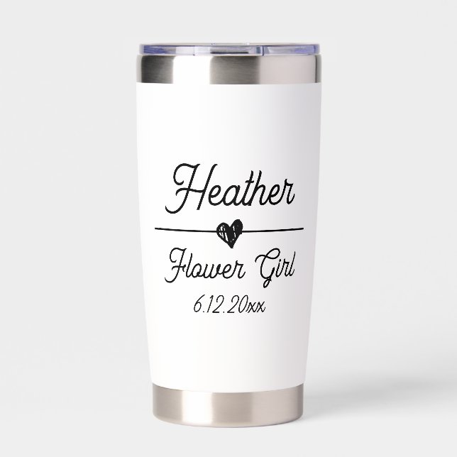Cute Personalized Flower Girl Insulated Tumbler (Front)