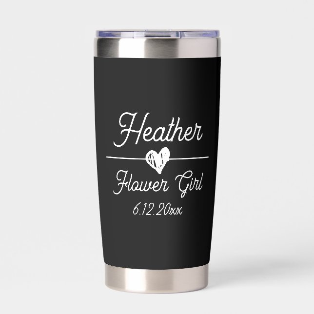 Cute Personalized Flower Girl Insulated Tumbler (Front)