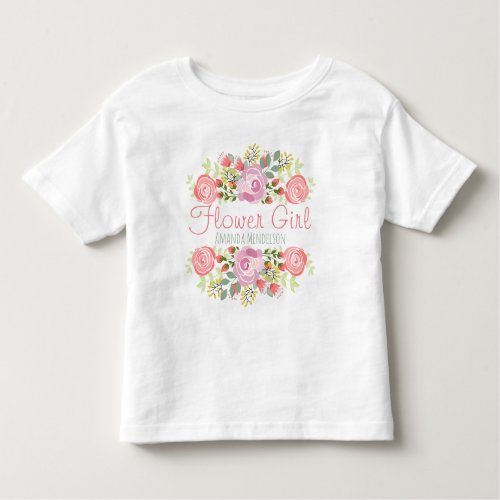 Cute personalized flowers toddler t_shirt