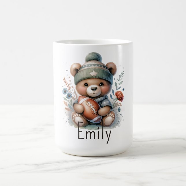 Cute Personalized Football  Coffee Mug (Center)
