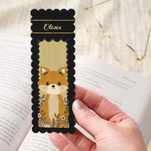 Cute Personalized Fox Bookmark 