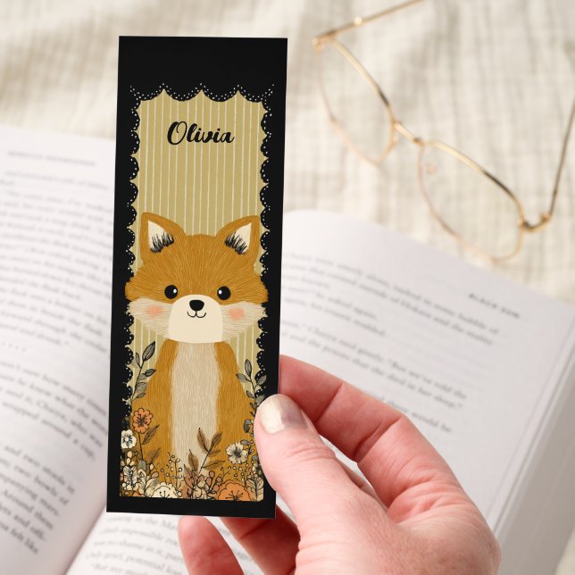 Cute Personalized Fox Bookmark  (Hand)