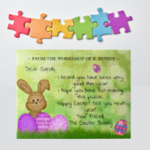 Cute Personalized "From Easter Bunny" Note to Kids