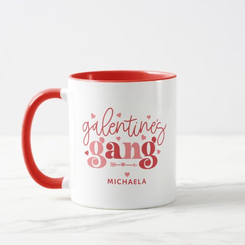 Cute Personalized Galentines Gang Valentines Day Mug
