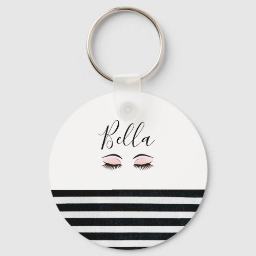 Cute Personalized Girls Eyelashes Keychain