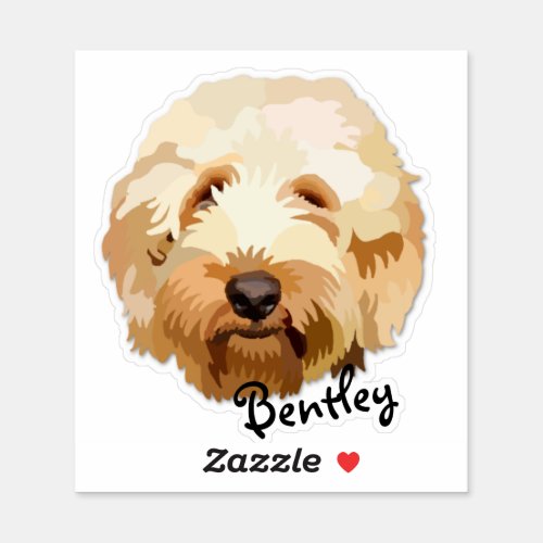 Cute Personalized Golden Doodle Sticker Dog Gift