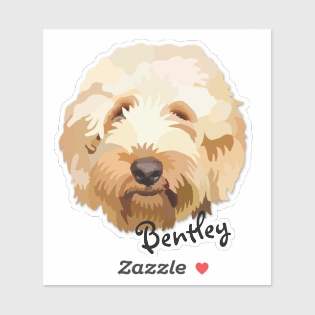 Cute Personalized Golden Doodle Sticker Dog Gift (Sheet)