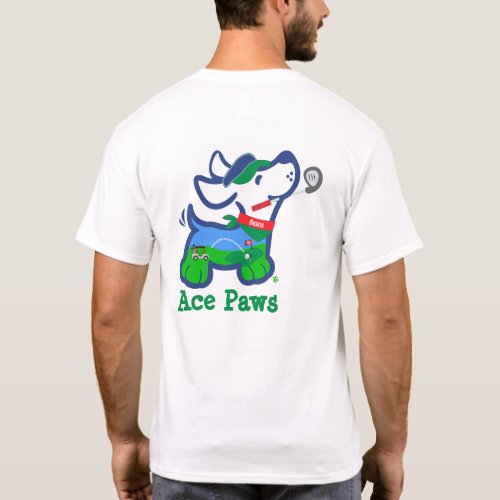 Cute Personalized Golfer Ace Paws Dog Silhouette T_Shirt