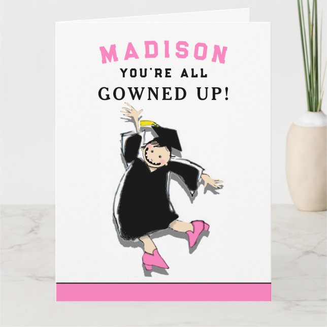 Cute Personalized Graduation Card (Front)