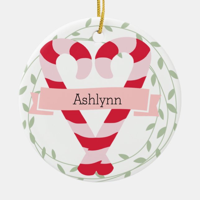 Cute Personalized Granddaughter Christmas Ornament (Front)