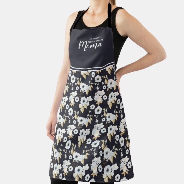 Cute Personalized Grandma Floral Apron (Insitu)