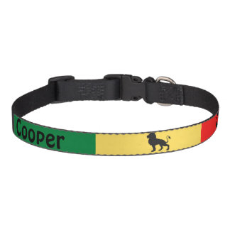 Cute Personalized Green Yellow Red Rasta Reggae Pet Collar