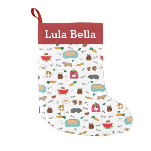Cute Personalized Guinea Pigs Small Christmas Stocking