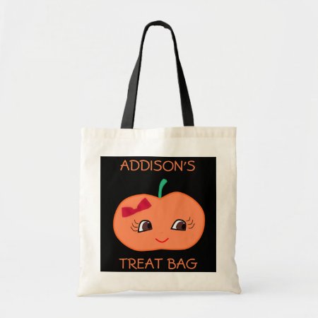 Cute Personalized Halloween Bags With Pumpkin
