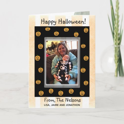 Cute Personalized Halloween Pumpkins and Ghouls Card