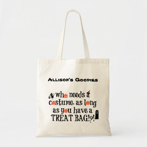 Cute personalized Halloween Trick or Treat Bag
