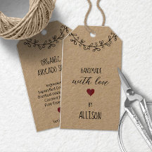 Cute Personalized Handmade with Love Kraft