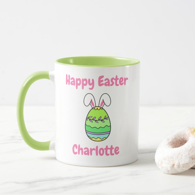 Cute Personalized Happy Easter Mug (With Donut)
