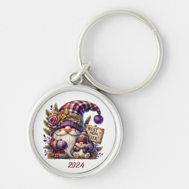 Cute Personalized Happy Mother's Day/ Gnome Keychain (Front)