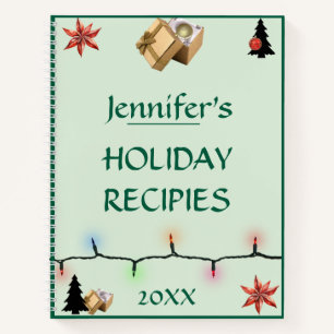Cute Personalized Holiday Recipies Notebook