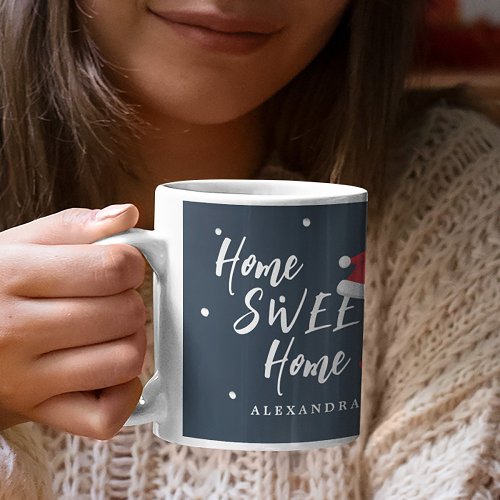 Cute personalized home sweet home script Christmas Coffee Mug