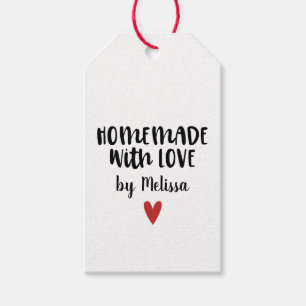 Cute Personalized Homemade With Love White Gift Tags