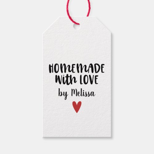 Cute Personalized Homemade With Love White Gift Tags