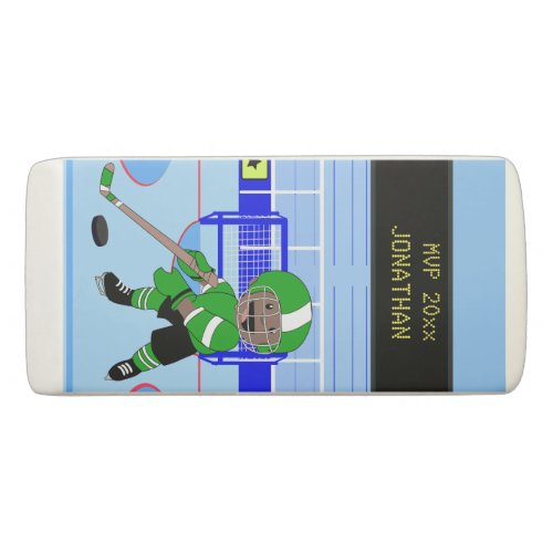 Cute Personalized Ice Hockey star gr Eraser