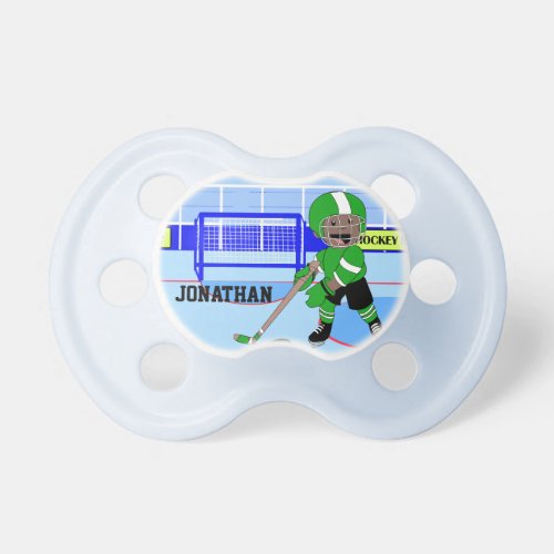 Cute Personalized Ice Hockey star gr Pacifier