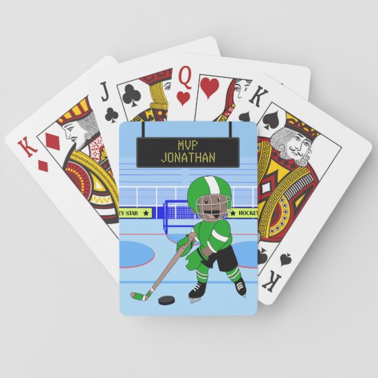 Cute Personalized Ice Hockey star Playing Cards
