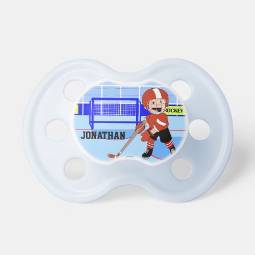 Cute Personalized Ice Hockey star rw Pacifier