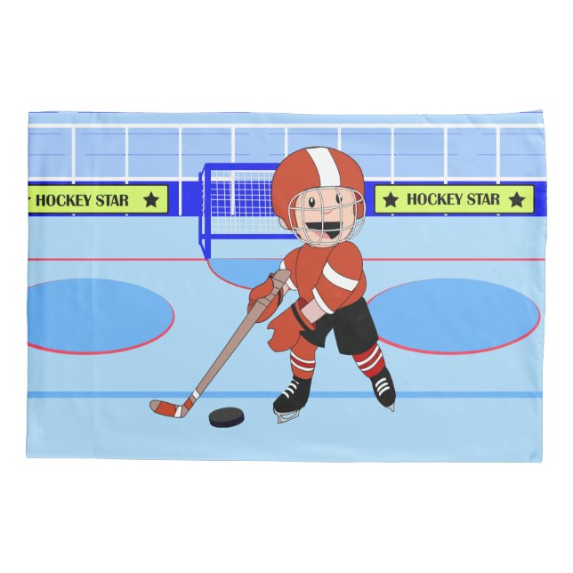 Cute Personalized Ice Hockey star rw Pillow Case (Back)