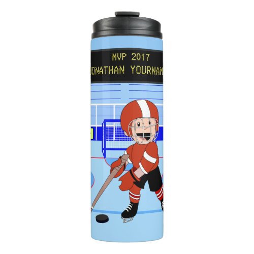 Cute Personalized Ice Hockey star rw Thermal Tumbler