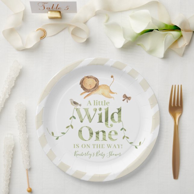 Cute Personalized Jungle Safari Baby Shower  Paper Plates (Wedding)