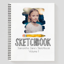 Cute personalized kid sketchbook notebook