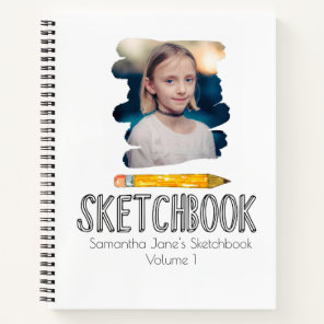 Cute personalized kid sketchbook notebook