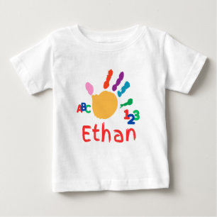 Cute Personalized Kid's ABC Hand Paint 123 Baby T-Shirt