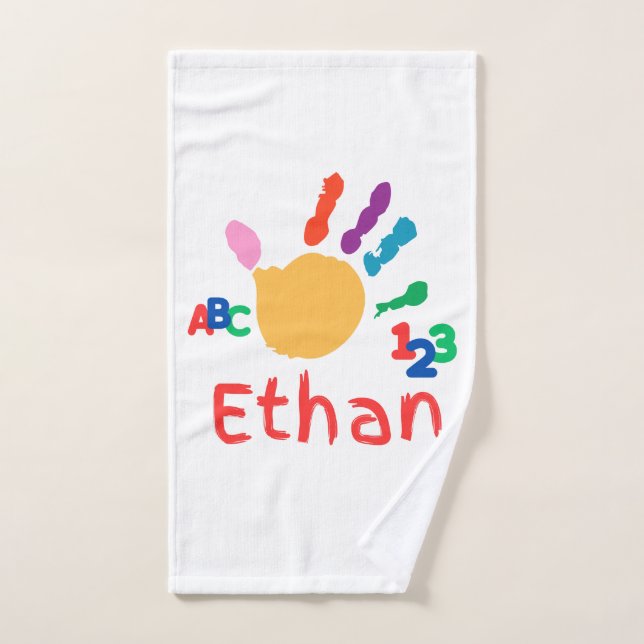 Cute Personalized Kid's ABC Hand Paint 123 Towel (Hand Towel)