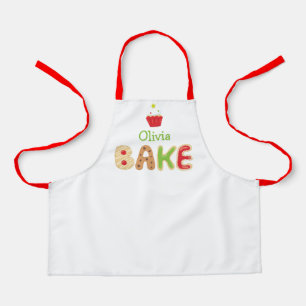 Cute Personalized Kids Holiday Baking Apron
