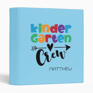 Cute, PERSONALIZED kids Kindergarten 3 Ring Binder