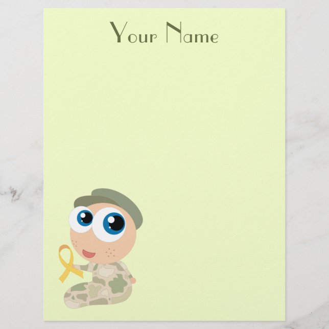 Cute Personalized Kids Military Family Stationery (Front)