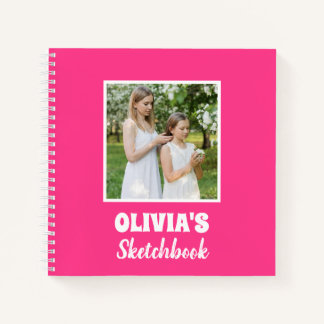 Cute Personalized Kids Photo Sketchbook Notebook