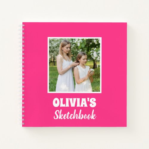 Cute Personalized Kids Photo Sketchbook Notebook