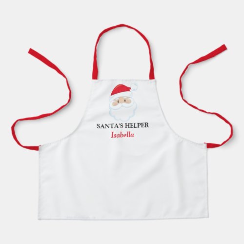 Cute Personalized Kids Santas Helper Christmas Apron