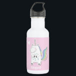 Cute Personalized Kids Unicorn  Stainless Steel Water Bottle<br><div class="desc">NewParkLane - Cute personalized water bottle for kids,  with a sweet unicorn,  against a soft pink background (colour can be altered). Add your name or other text in the easy to use text template.

Who can resist that sweet face?</div>