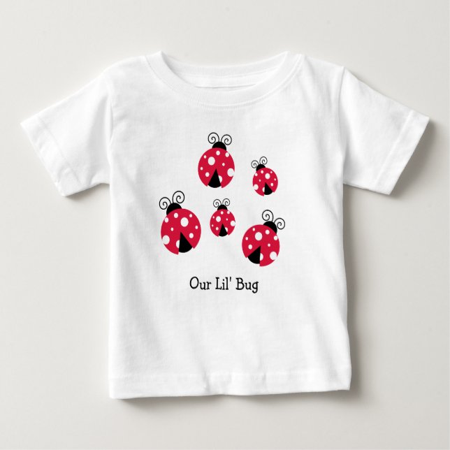 Cute Personalized Ladybug Baby T-Shirt (Front)