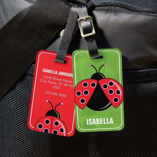 Cute Personalized ladybug Luggage Tag (Creator Uploaded)