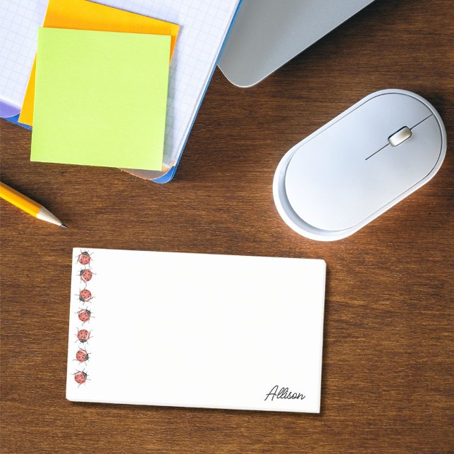 Cute Personalized Ladybug  Post-it Notes (Creator Uploaded)