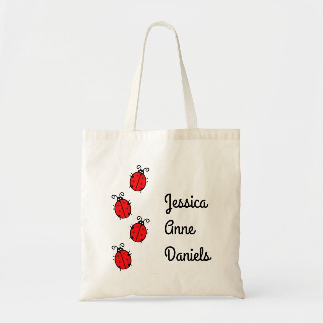 Cute personalized ladybug tote (Front)