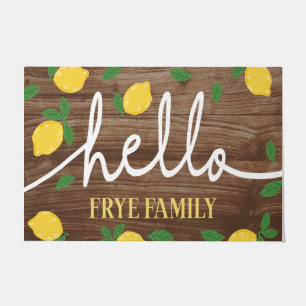 Cute Personalized Lemons Mat,Hello Lemon Doormat